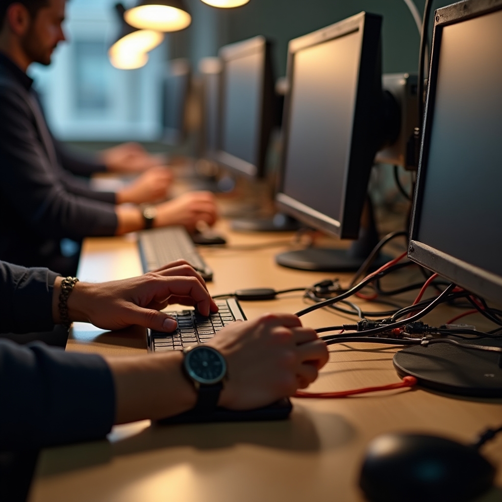 Gestionare cabluri la stații de lucru